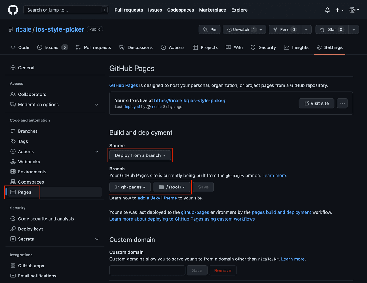 iOS 스타일 Picker 구현 - 3. Storybook + GitHub Pages | techblog